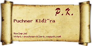 Puchner Klára névjegykártya